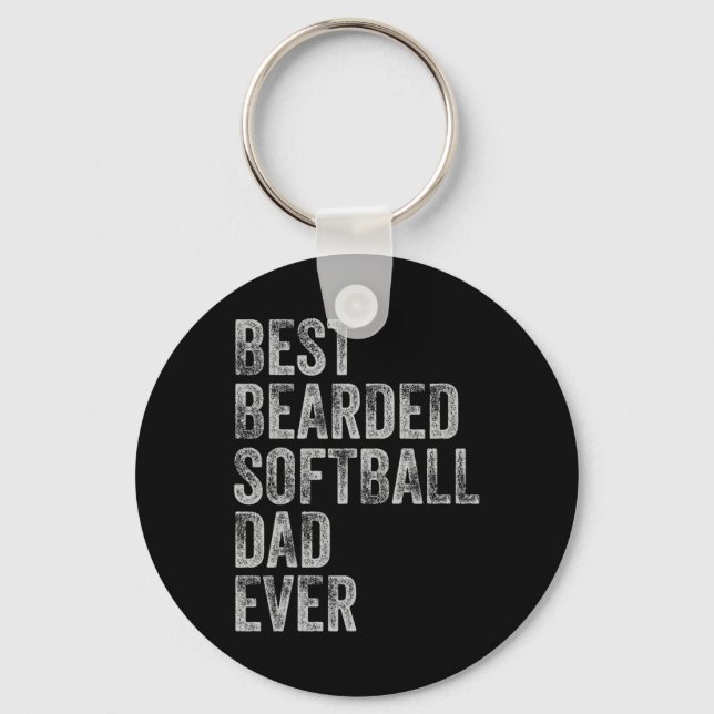 Porte-clés Fête des pères de papa de softball à poil (Recto)
