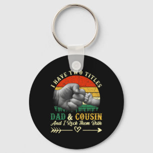 Porte-clés Fête des pères J'Ai Deux Titres Papa Et Cousin