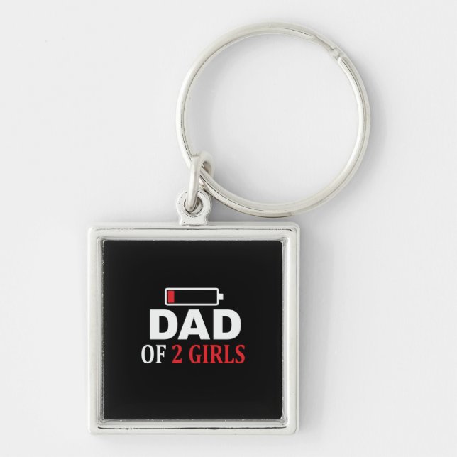 Porte-clés Fête des pères Papa De 2 Filles (Devant)