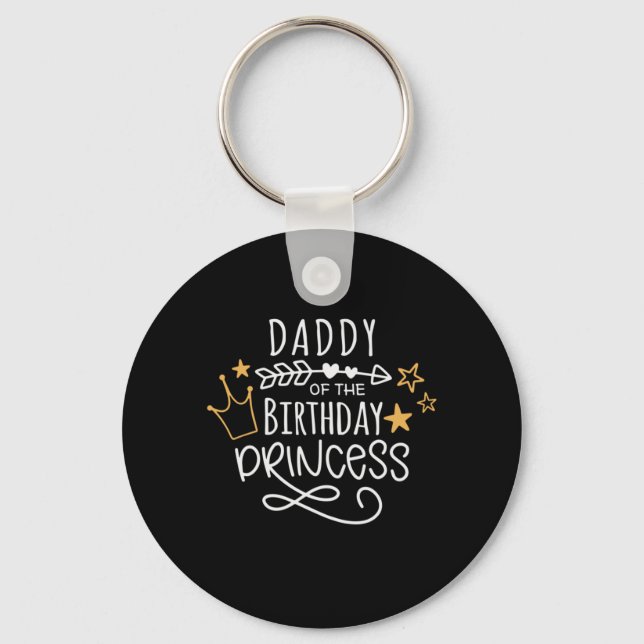 Porte-clés Fête des pères Papa De La Princesse D'Anniversaire (Recto)