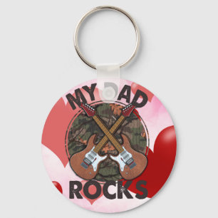 Porte-clés Fête des pères Papa Rock Classic Round