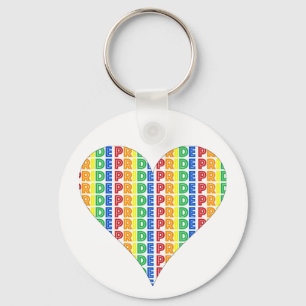Porte-clés Fête du mois des Gay pride LGBT Rainbow Heart