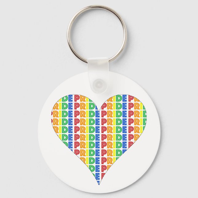 Porte-clés Fête du mois des Gay pride LGBT Rainbow Heart (Recto)