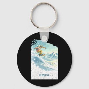 Porte-clés Fêtes d'hiver Snowboard Noël Noël Snowboa