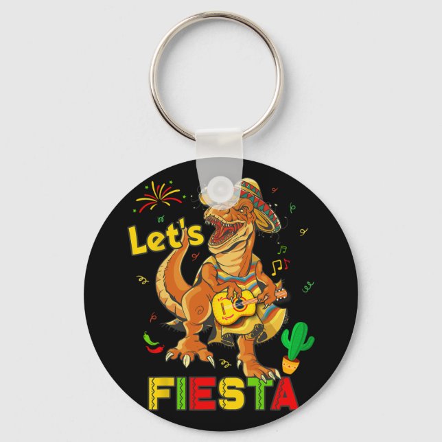 Porte-clés Fets Fiesta Cinco De Mayo Dinosaur Parti Mexicain  (Recto)