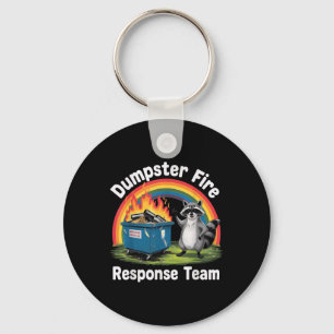 Porte-clés Feu de Dumpster Rainbow Raccoon Funky Sarcastic No