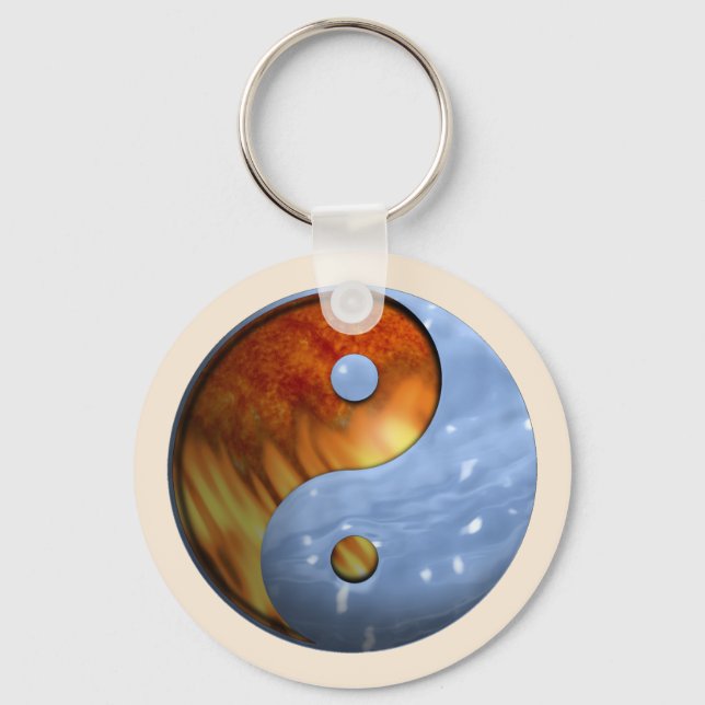 Porte-clés Feu et glace Yin Yang (Recto)