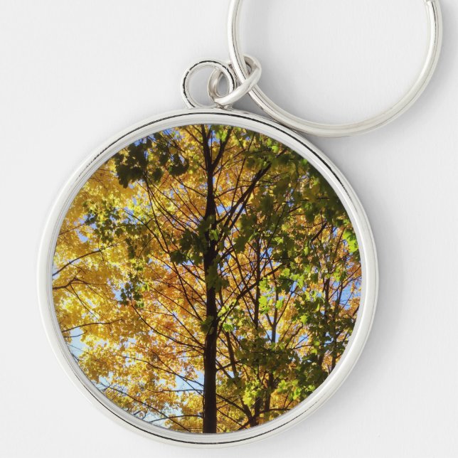 Porte-clés Feuillage de automne jaune et vert (Devant)