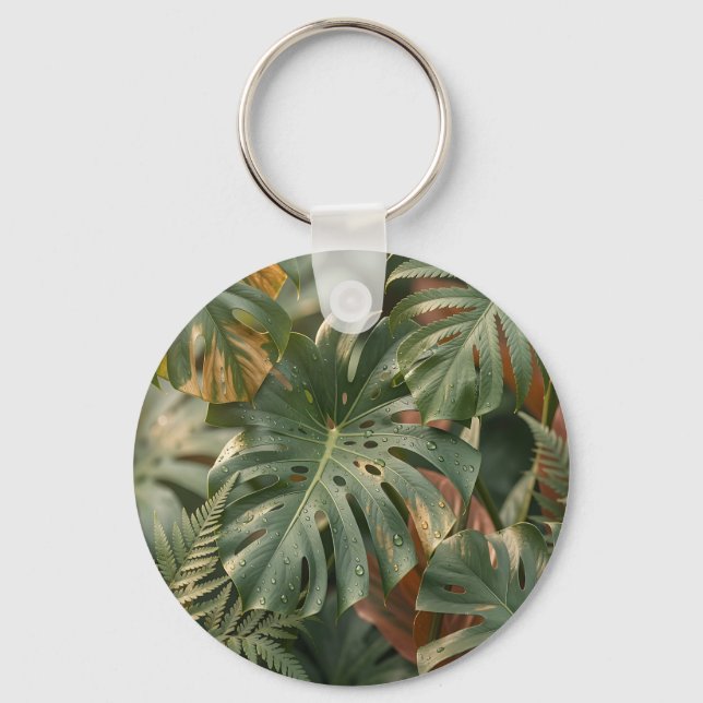 Porte-clés Feuillage tropical luxuriant Monstera Fougères Jun (Recto)