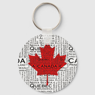 Porte-clés Feuille canadienne avec Arrière - plan de la ville
