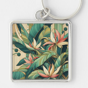 Porte-clés feuille de bananier Art Déco