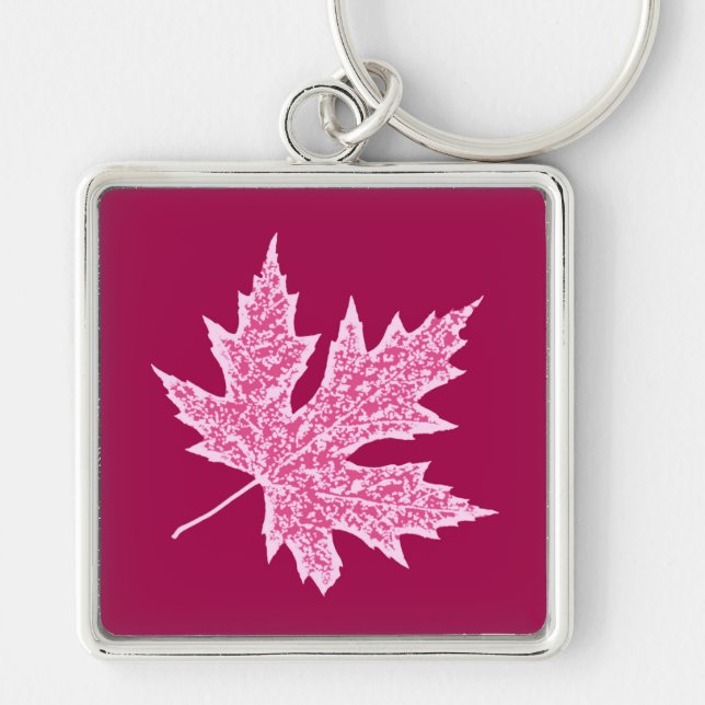 Porte-clés Feuille de chêne - vin et rose de Bourgogne (Devant)