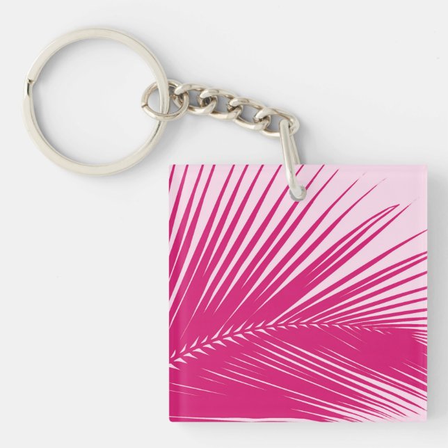 Porte-clés Feuille de palme - rose magenta (Devant)