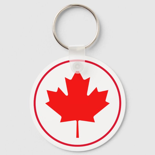Porte-clés Feuille d'érable canadienne brillante Canada Jour  (Recto)
