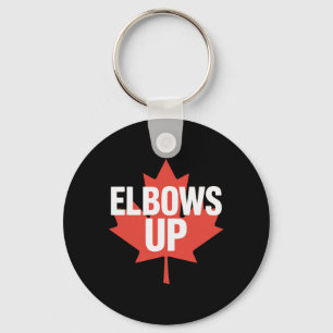 Porte-clés Feuille d'érable canadienne drôle les coudes levés