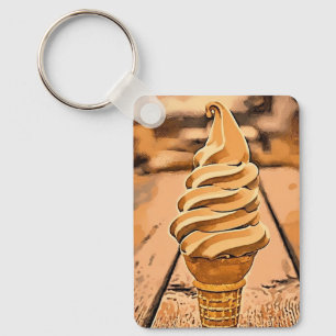 Porte-clés feuille d'érable/Crème glacée à l'érabl