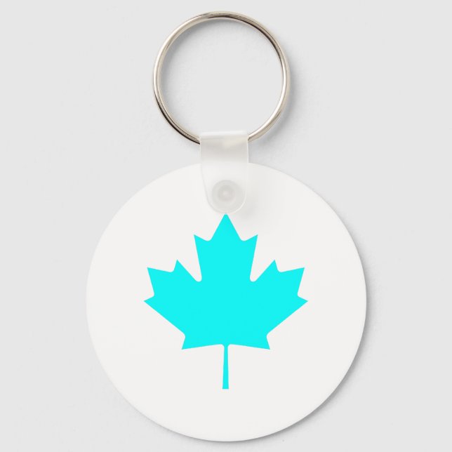 Porte-clés Feuille d'érable CyanTransp les cadeaux de Zazzle  (Recto)