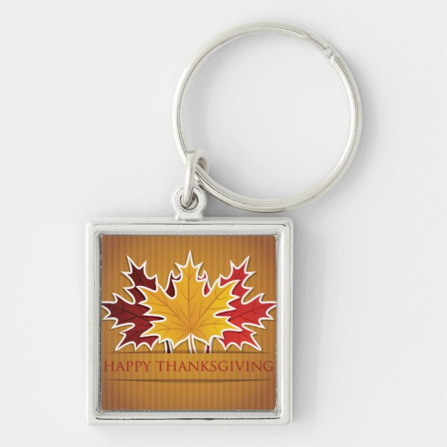 Porte-clés Feuille d'érable de Thankesgiving (Devant)