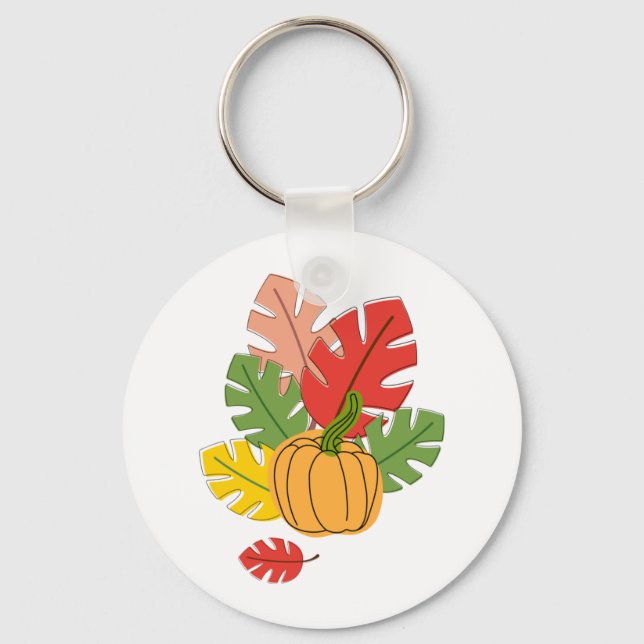 Porte-clés Feuille et Citrouille (Recto)