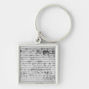 Porte-clés Feuille manuscrite de score pour l'opus de bemol