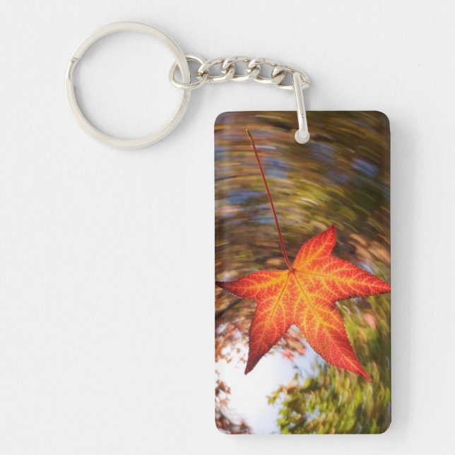 Porte-clés Feuille tombante d'un arbre en automne (Devant)