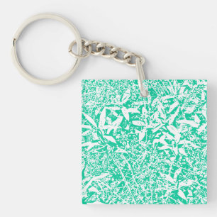 Porte-clés feuille vert et blanc