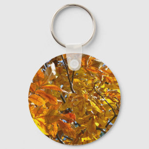 Porte-clés Feuilles d'automne Cadeaux dorés Vêtements Article