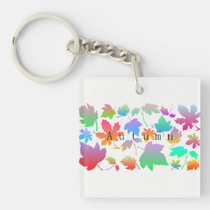 Porte-clés Feuilles d'automne colorées