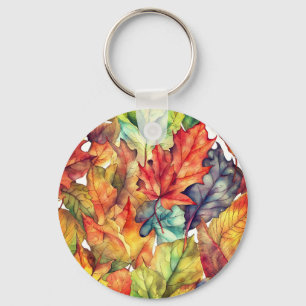 Porte-clés Feuilles d'automne colorées