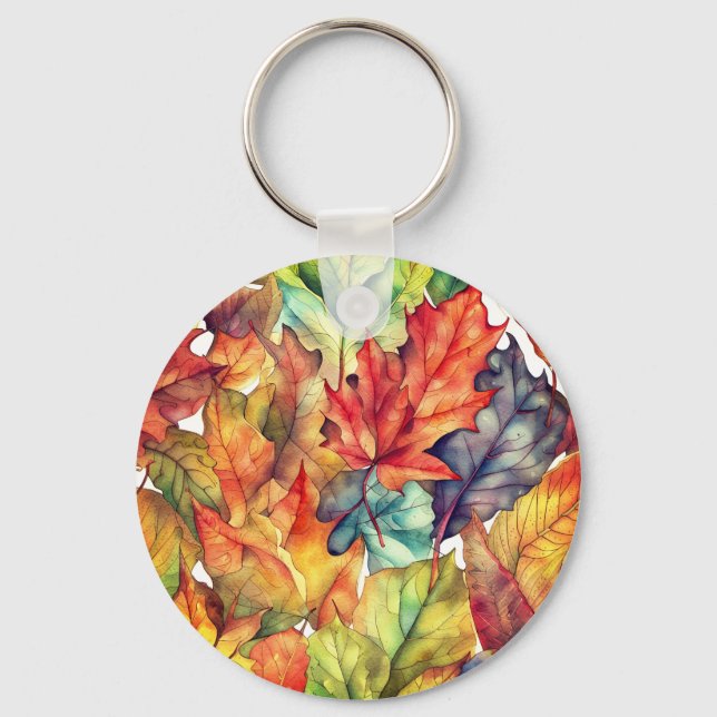 Porte-clés Feuilles d'automne colorées (Recto)