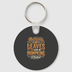 Porte-clés Feuilles d'automne et citrouilles s'il vous plaît