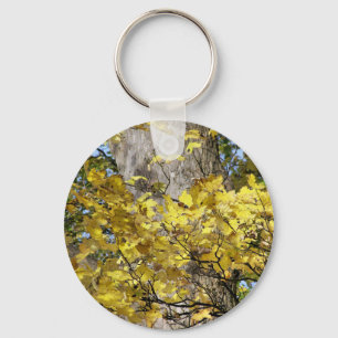 PORTE-CLÉS FEUILLES D'AUTOMNE JAUNE