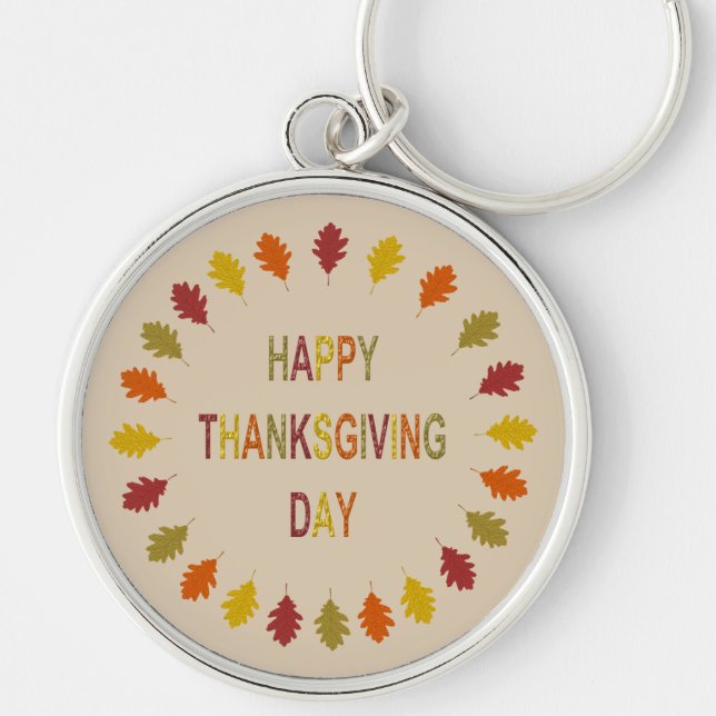 Porte-clés Feuilles de chêne de Thanksgiving (Devant)