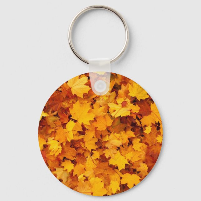 Porte-clés Feuilles de érable jaune d'automne (Recto)