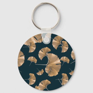 Porte-clés Feuilles de paume de ginko tropical, motif hawaïen