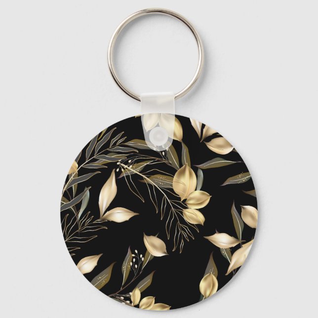 Porte-clés Feuilles d'or : Exotic Botanical sans soudure (Recto)