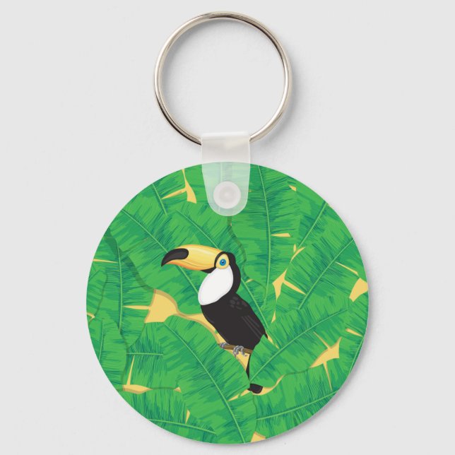 Porte-clés Feuilles toucans et bananes (Recto)