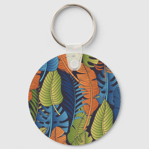 Porte-clés Feuilles tropicaux, motif sans couture fleurie.