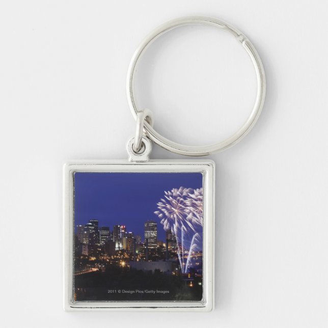 Porte-clés Feux d'artifice au-dessus de la ville (Devant)