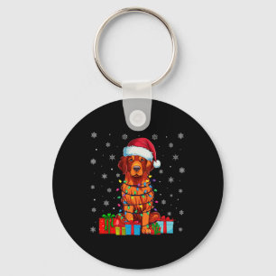 Porte-clés Feux de Noël de chien Santa Hat Chesapeake Bay Ret