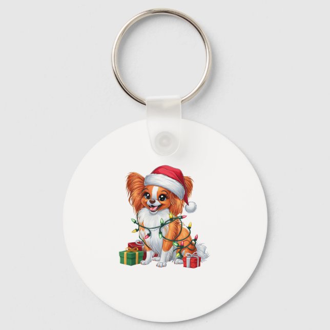 Porte-clés Feux de Noël Éclairage Santa Chapeau Papillon Chie (Recto)