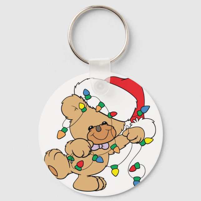 Porte-clés Feux de Noël Ours en peluche (Recto)