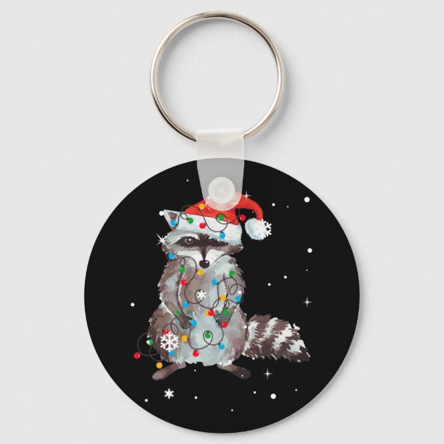 Porte-clés Feux de Noël Raccoon Pajama Racoon Lover (Recto)