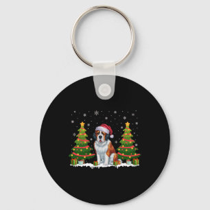 Porte-clés Feux de Noël Saint Bernard Chien Père Noël Noël