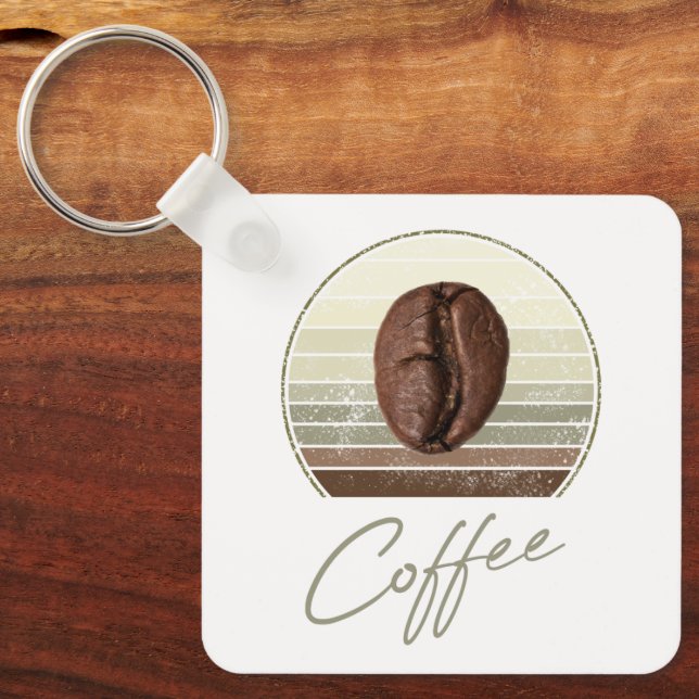 Porte-clés Fèves De Café Pour Espresso Et Retro Barista (Recto)