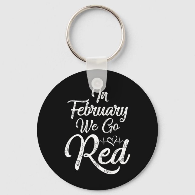 Porte-clés Février Nous allons Red Heart Disease Awareness Am (Recto)
