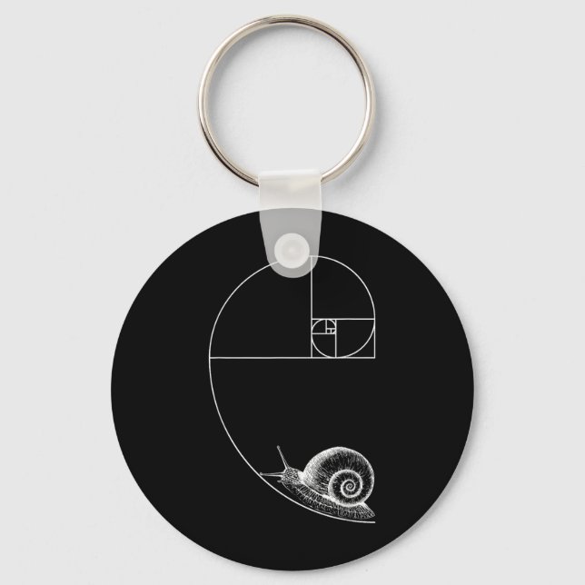 Porte-clés Fibonacci Avec Escargot Mathématiques Mathématique (Recto)