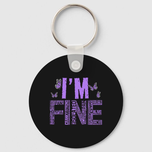 Porte-clés Fibromyalgie fine guerrier Fibro Sensibilisation V (Recto)