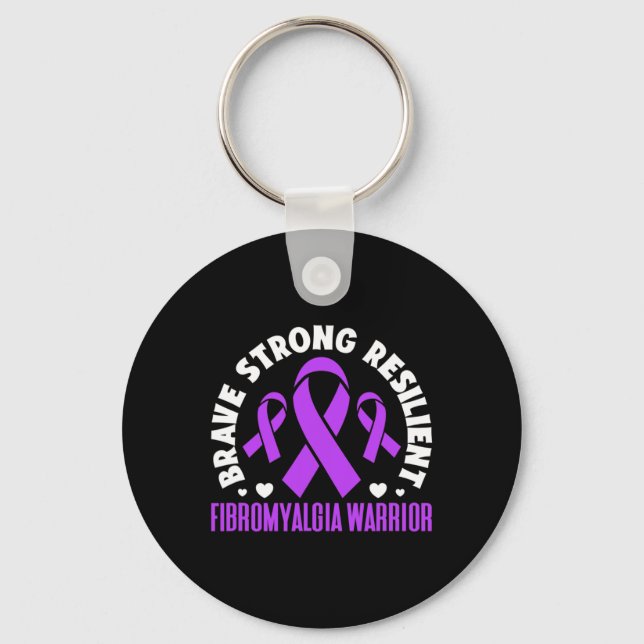 Porte-clés Fibromyalgie guerrière brave forte résistance Fibr (Recto)