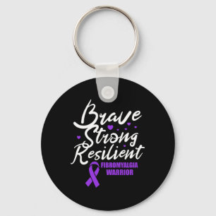 Porte-clés Fibromyalgie guerrière brave forte résistance Fibr